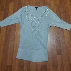White House Black Market sequin sweater sz M